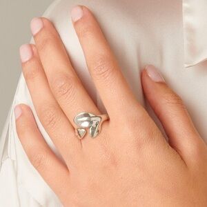 Uno de 50 Sterling silver-plated ring